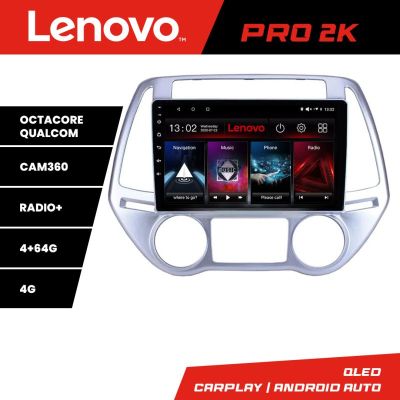 Navigatie Hyundai I30 2009-2012 clima manuala Lenovo Kit-I30AC 8 core QLED 2K 4+64 360 Android Waze USB Navigatie Internet Youtube Radio