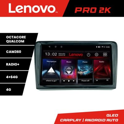 Navigatie VW PQB Lenovo Kit-VW 8 core QLED 2K 4+64 360 Android Waze USB Navigatie Internet Youtube Radio v2