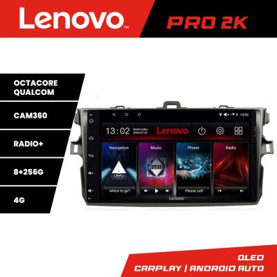 Navigatie Toyota Corolla Lenovo Kit-063 8 core QLED 2K 8+256 360 Android Waze USB Navigatie Internet Youtube Radio