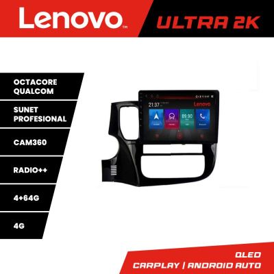 Navigatie Mitsubishi Outlander 2014- Lenovo Kit-1230 8 core QLED Qualcomm 4+64 360 Android Waze USB Navigatie Internet Youtube Radio