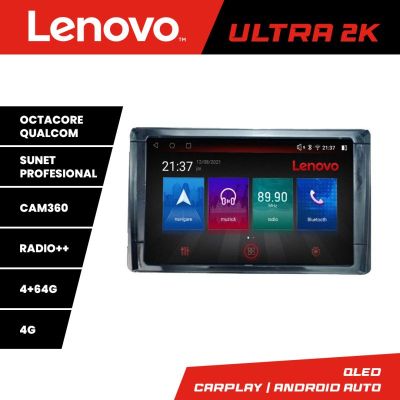 Navigatie Toyota 2DIN Lenovo Kit-TY2DIN 8 core QLED Qualcomm 4+64 360 Android Waze USB Navigatie Internet Youtube Radio