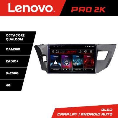 Navigatie Toyota Corolla 2013-2017 Lenovo Kit-470 8 core QLED 2K 8+256 360 Android Waze USB Navigatie Internet Youtube Radio