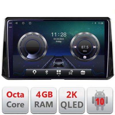 Navigatie Toyota Auris 2018- C-388 Android Octa Core Ecran 2K QLED GPS 4G 4+32GB 360 KIT-388+EDT-E410-2K