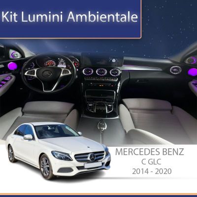 Lumini Ambientale trimuri usi picioare Mercedes C W205 control pe sistemul original sau telefon