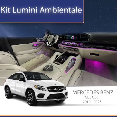 Lumini Ambientale trimuri carbon Mercedes GLE GLS W166 control pe sistemul original sau telefon