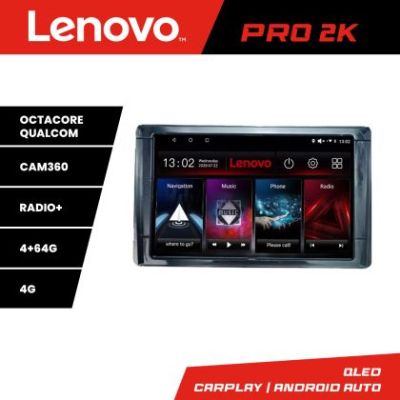 Navigatie Toyota 2DIN Lenovo Kit-TY2DIN 8 core QLED 2K 4+64 360 Android Waze USB Navigatie Internet Youtube Radio