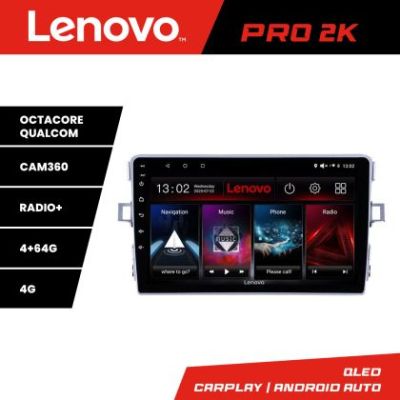 Navigatie Toyota Verso 2010-2016 Lenovo Kit-133 8 core QLED 2K 4+64 360 Android Waze USB Navigatie Internet Youtube Radio