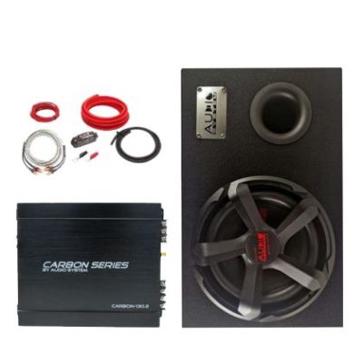 Pachet Bass Audio System CARBON-12-130.2 300 Watts, difuzor 12 inch 30 cm, cabluri inlcuse