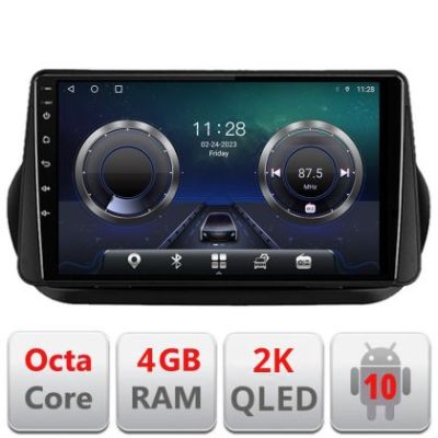 Navigatie Peugeot Bipper, Citroen Nemo, Fiat Qubo 2008-2017 Android ecran Qled 2K Octa core 4+32 Kit-bipper+EDT-E410-2K