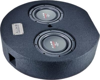 Subwoofer pasiv cu incinta 15L Audio System SUBFRAME R08 FLAT-2 EVO, 375 watts, 2 ohm, 2 x 200 mm, 2 x 08", roata de rezerva