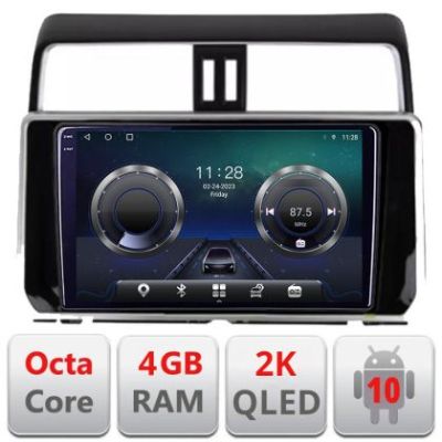 Navigatie Toyota Prado J150 2018- C-1065 Android Octa Core Ecran 2K QLED GPS 4G 4+32GB 360 KIT-1065+EDT-E410-2K