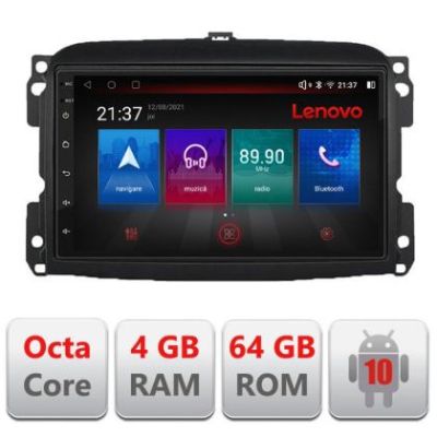 Navigatie Fiat 500 2015-2021 Android radio gps internet Octa Core 4+64 LTE Kit-500new+EDT-E510-PRO