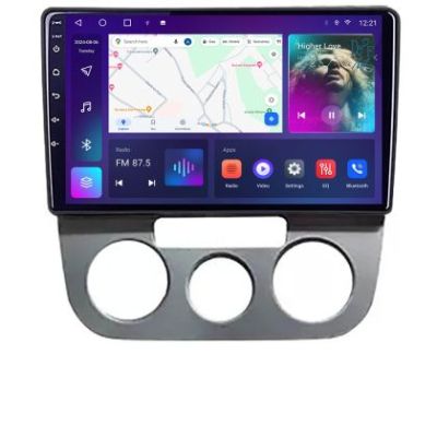 Navigatie VW Golf 5 2004-2010 clima manuala Android ecran Qled 2K Octa core 4+32 KIT-golf5-manual+EDT-E409-2K