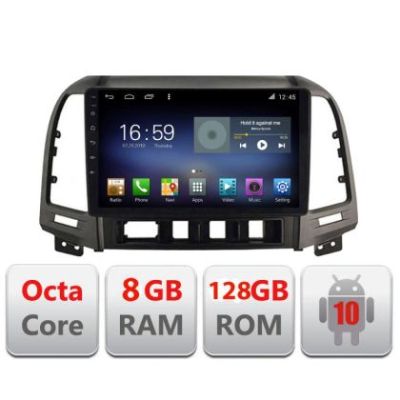 Navigatie HHyundai SANTA FE 2006-2012 F-008 Octa Core cu Android Radio Bluetooth Internet GPS WIFI DSP 8+128GB 4G