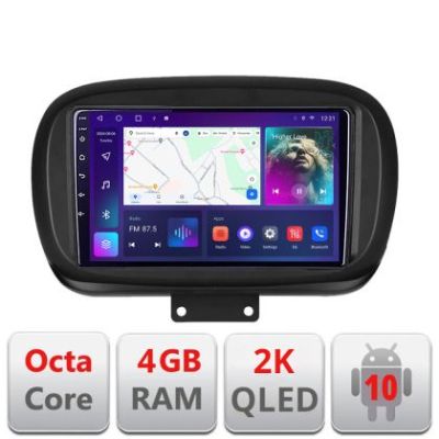 Navigatie Fiat 500 2014- C-539 Android Octa Core Ecran 2K QLED GPS 4G 4+32GB 360 KIT-539+EDT-E409-2K