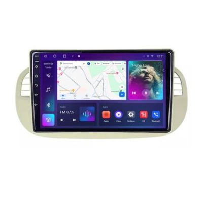 Navigatie Fiat 500 intre anii 2007-2015 Android Ecran QLED octa core 4+64 carplay android auto KIT-fiat500+EDT-E309V3