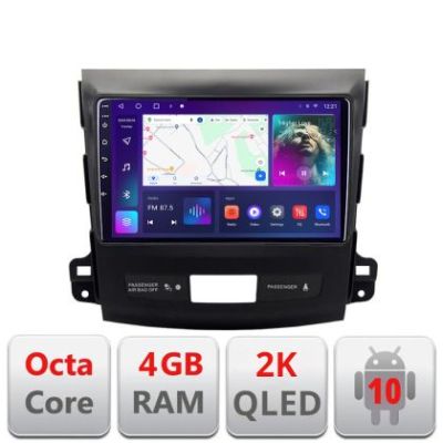 Navigatie Mitsubishi Outlander 2010 C-056 Android Octa Core Ecran 2K QLED GPS 4G 4+32GB 360 KIT-056+EDT-E409-2K v2