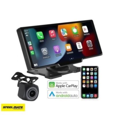 DVR Steelmate L07 dual camera monitor 10" Apple CarPlay Android Auto mirroring, 2K+FHD DVR