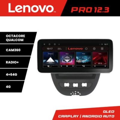 Navigatie Citroen C1 Peugeot 107 Toyota Aygo 2005-2014 Lenovo PRO 4+64 12.3 inch qled android 4G DSP gps internet  KIT-C1 v2