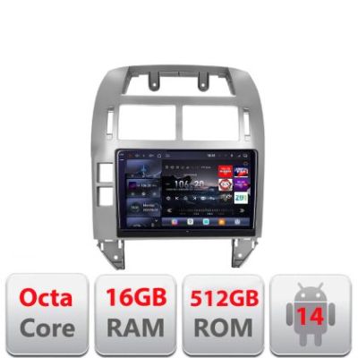 Navigatie VW Polo 2004-2011 Android radio gps internet 8 core QLED 2K 16+512 360 Edotec