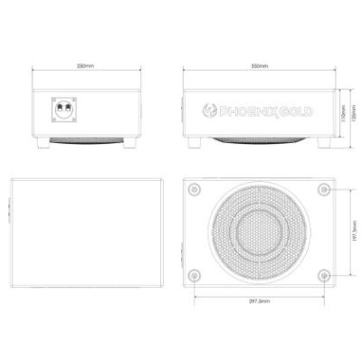 Cutie subwoofer, Phoenix Gold, max 500W, 250W RMS, difuzor 8"