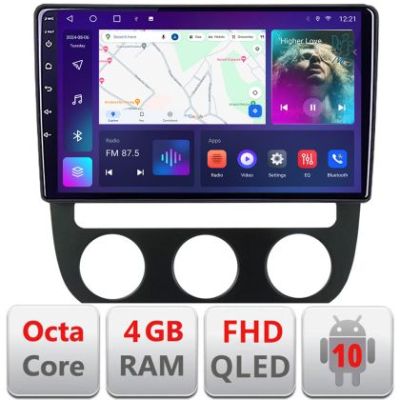 Navigatie VW Golf 5 2004-2010 clima automatica Android radio gps internet quad core 4+64 carplay android auto KIT-golf5-automatic+EDT-E310v3