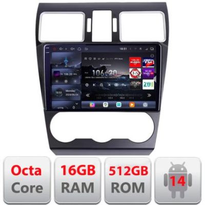Navigatie Subaru Forester XV Qled 2K Octa Core 16+512 LTE 4G DSP Wifi 5Ghz android auto carplay radio gps internet kit-062-2019+EDT-E809-2K