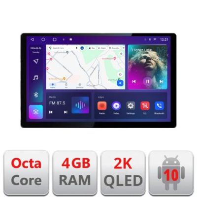 Navigatie Ford Focus C-max S-max Galaxy Mondeo unitati ovale Qled 2K Octa Core 4+64 LTE 4G DSP Wifi 5Ghz android auto carplay radio gps internet kit-ford-oval+EDT-E413-2K