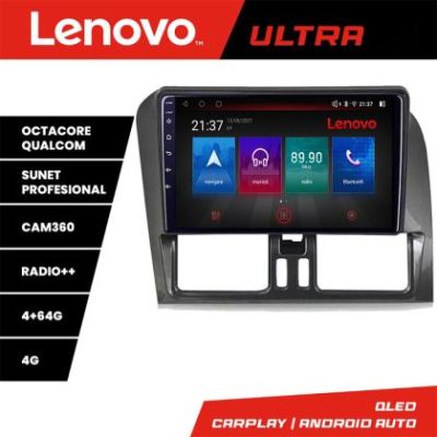 Navigatie Volvo XC60 Lenovo 8 core QLED Qualcomm 4+64 360 Android Waze USB Navigatie Internet Youtube Radio