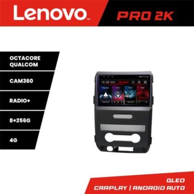 Navigatie Ford F150 2008-2014 Lenovo 8 core QLED 2K 8+256 360 Android Waze USB Navigatie Internet Youtube Radio