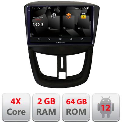Navigatie Peugeot 207 5230-PE01 Android Ecran 720P Quad Core 2+64 carplay android auto