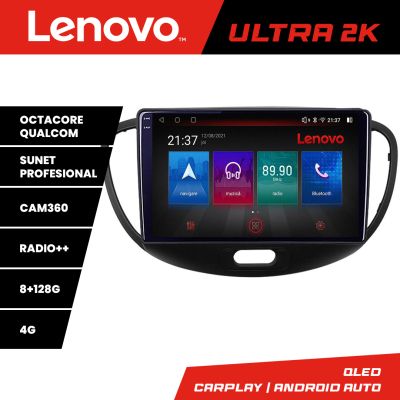 Navigatie Hyundai I10 2007-2013 Octacore, 8 Gb RAM, 128 Gb Hdd, 4G, Qled 2K, DSP, Carplay AA, 360,Bluetooth