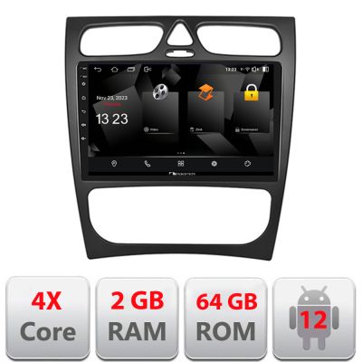 Navigatie Mercedes CLK facelift Android radio gps internet quad core 2+64 carplay android auto