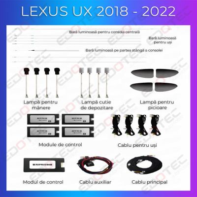 Lumini ambientale Lexus UX 2018-2022 set complet control telefon sau sistem original